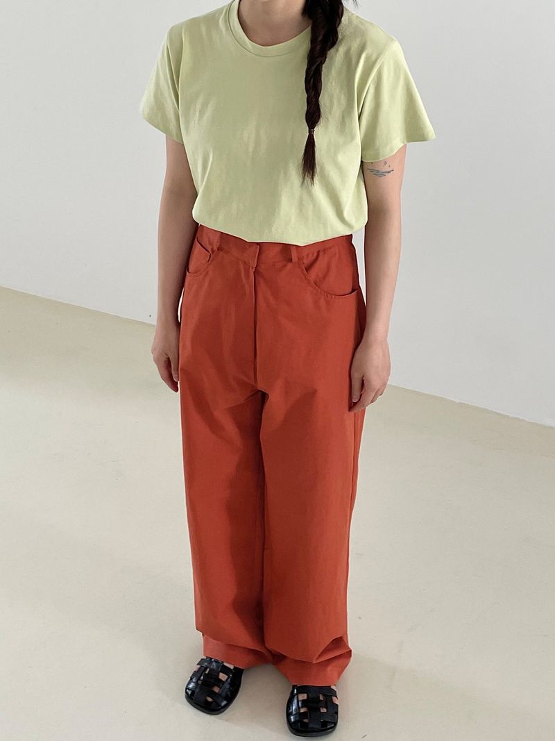 Vivid color cotton pants
