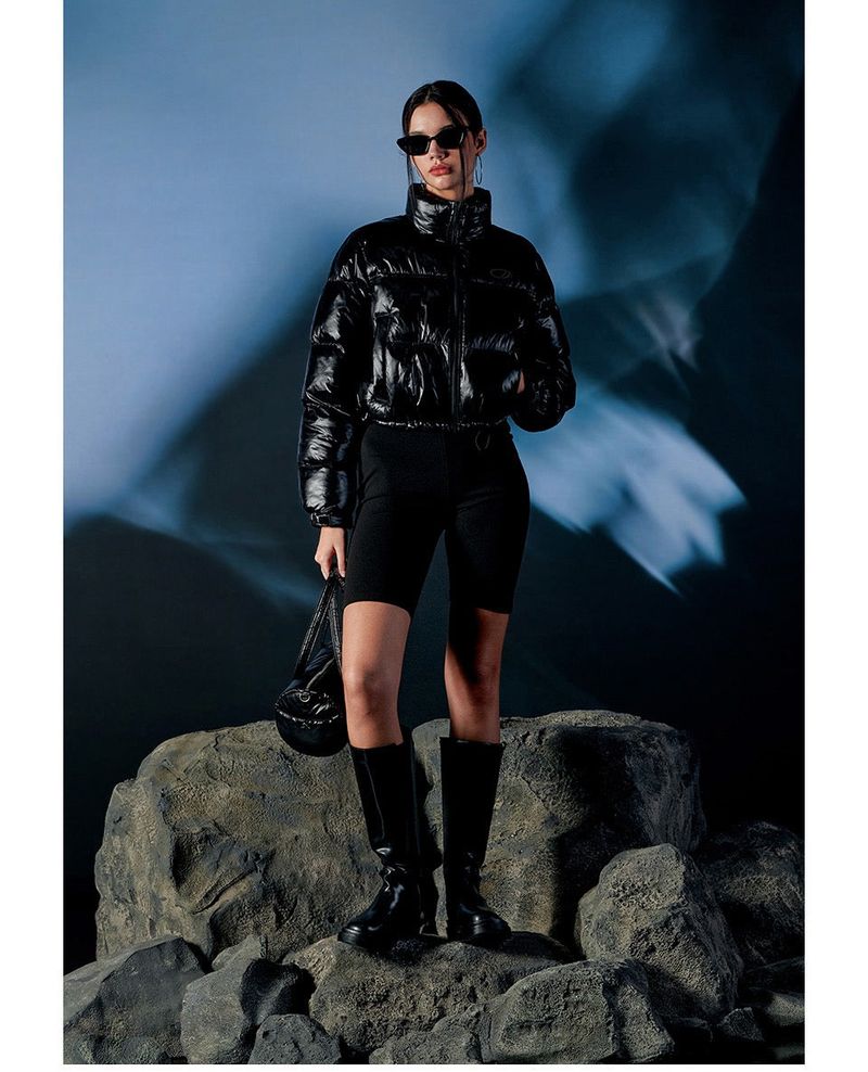 Glossy Eco-Puffer Short Padding Jumper