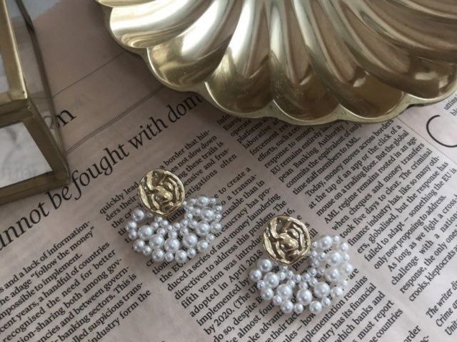 hvl Pearl earrings dress Guest drop earrings piercing