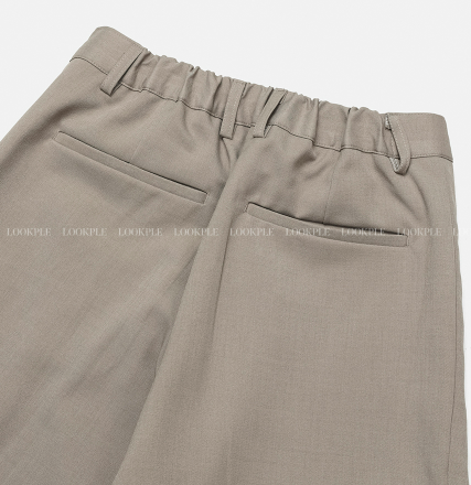 Deface Front Turtle Back Banding Wide Slacks