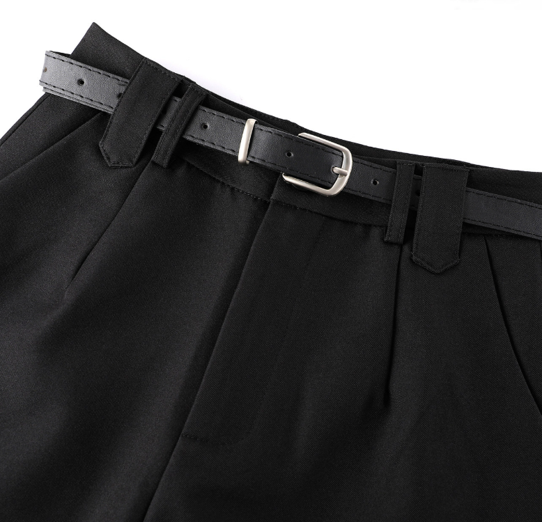 Sable Pintuck Belt Shorts