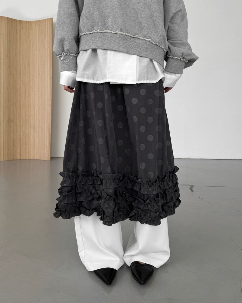 Dot frill skirt