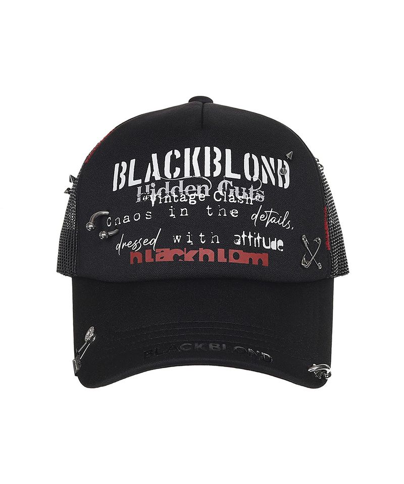 BLACKBLOND（ブラックブロンド）の「BBD ヴィンテージトラッカーメッシュキャップダークVer. (ブラック)（帽子）」