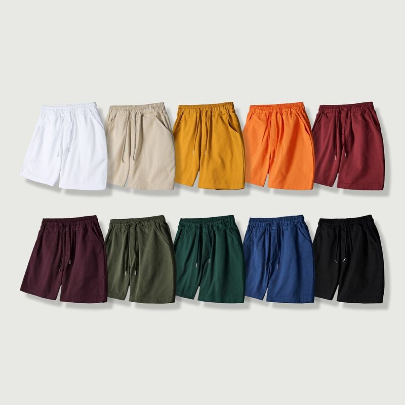 Washed cotton short pants 10COLOR