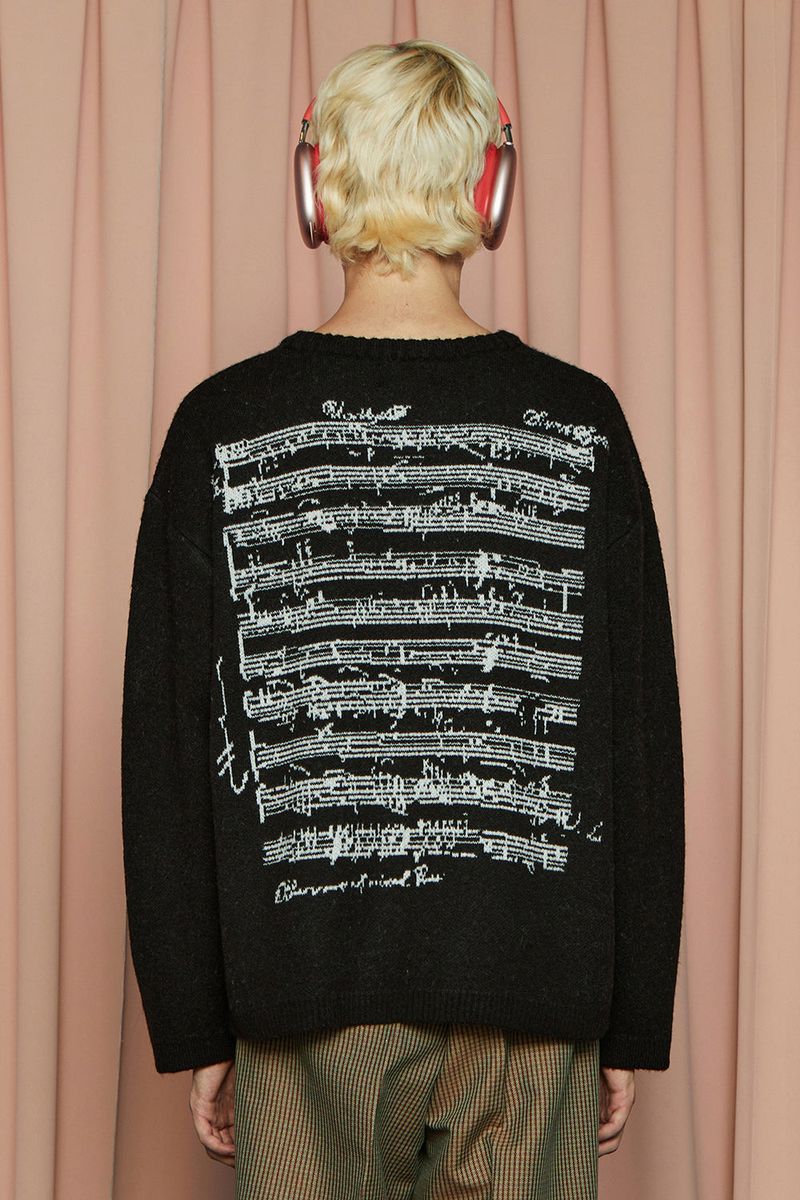 U SHEET MUSIC KNIT / BLACK