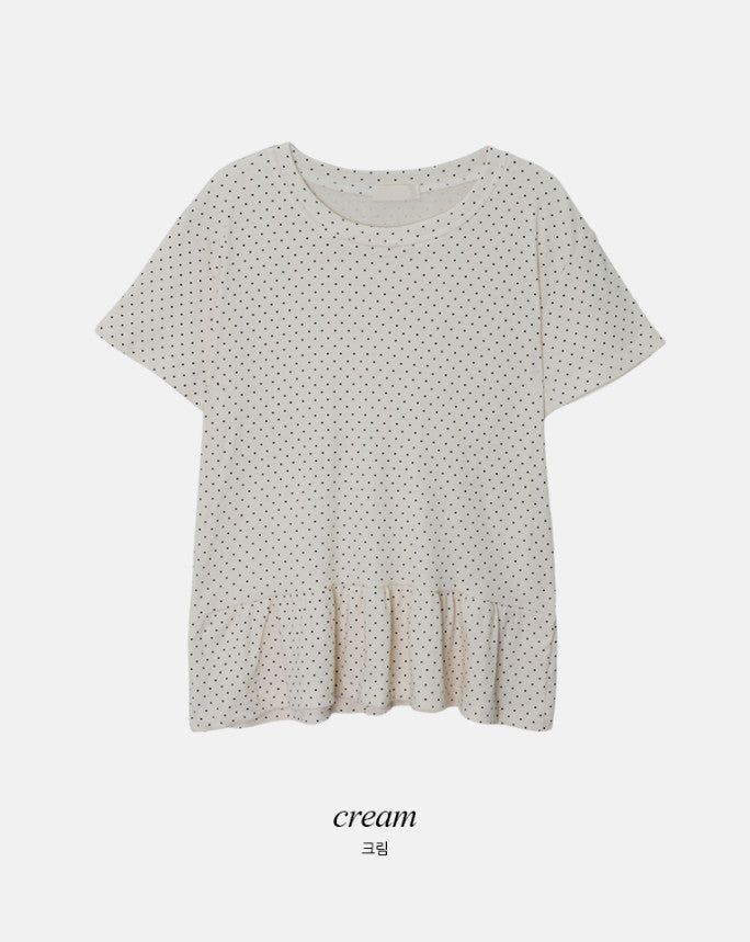 CZドットショートスリーブレイヤードTシャツ(3color)