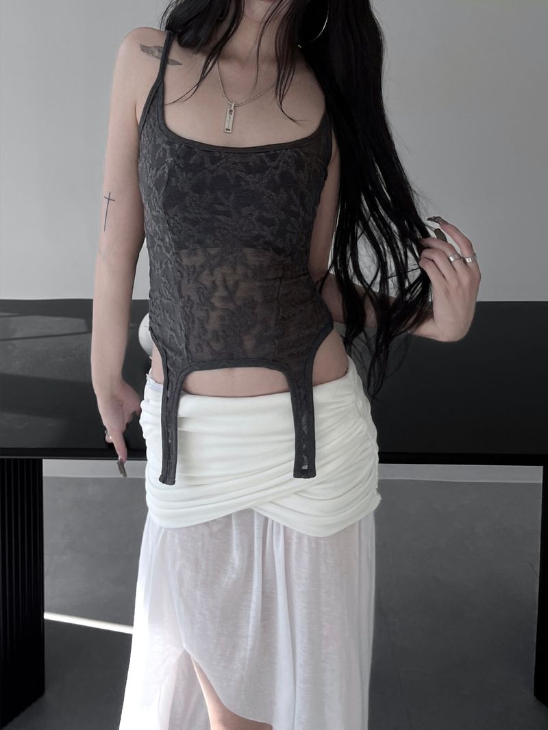 lace see-through eve top (2color)