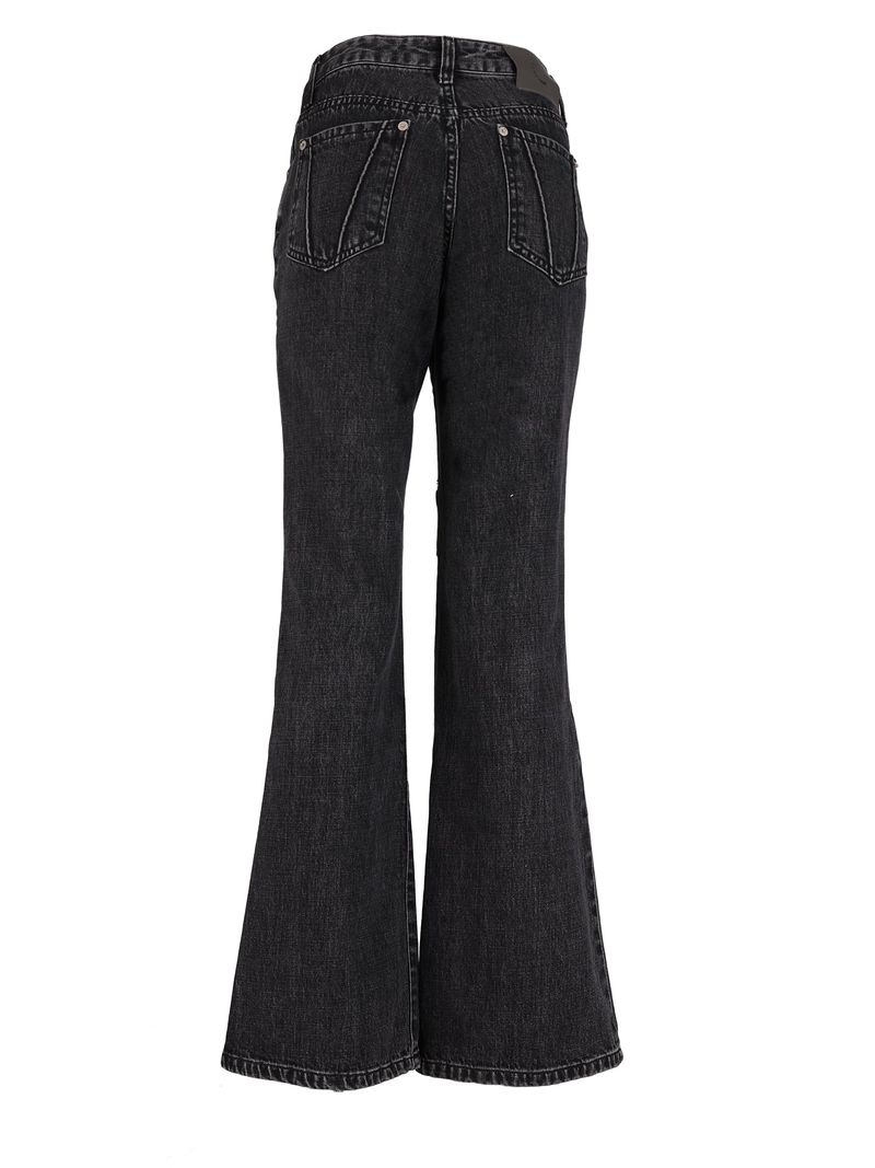 STUD GREY CUTOUT ZIPPER DENIM