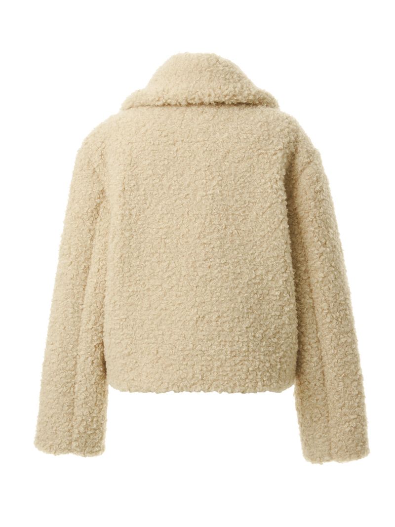 HIGHNECK FUR JACKET_BEIGE