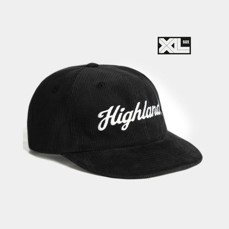 PLATEAU（プラトー）の「ビックサイズ XL HIGH コーデュロイキャップ ブラック（帽子）」