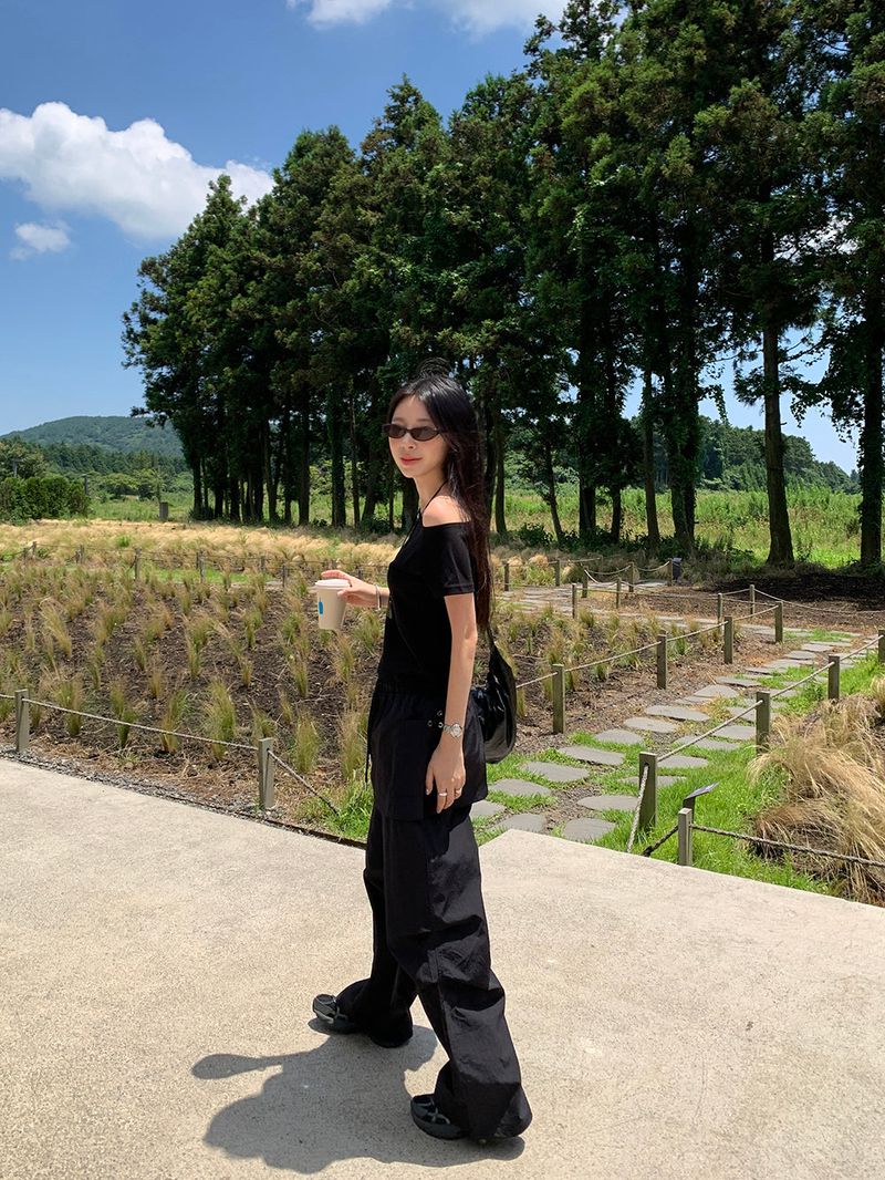 [MADE] Kaen Nylon Layered Skirt Banding Pants
