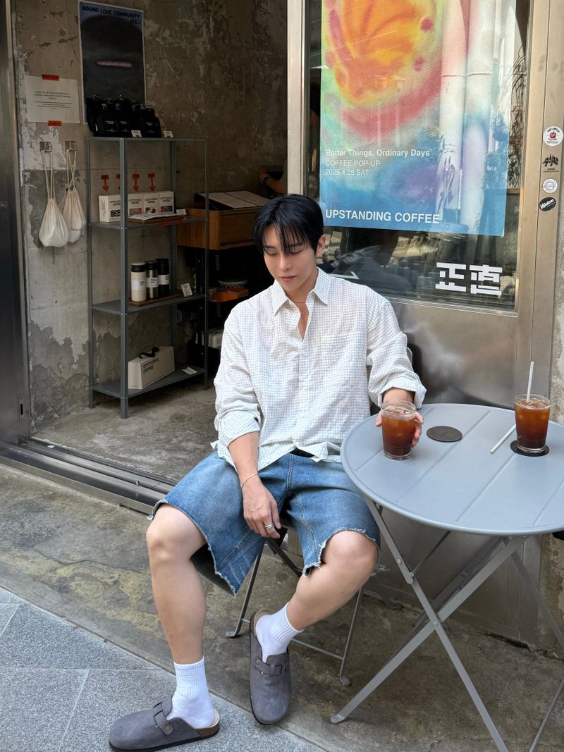 Lua cutting bermuda denim pants