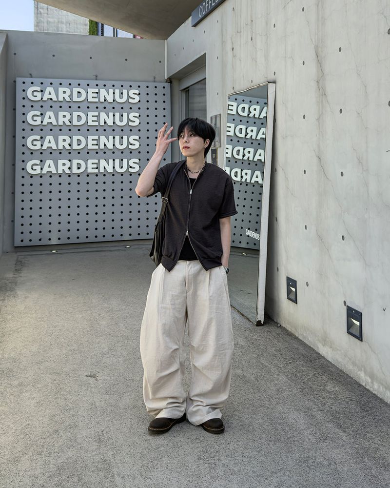 Aven Linen Two-Tuck Wide Pants