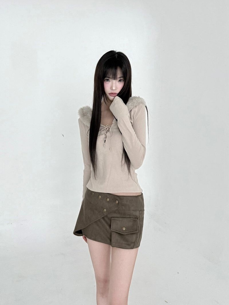 1548. Fur rope T (2color)