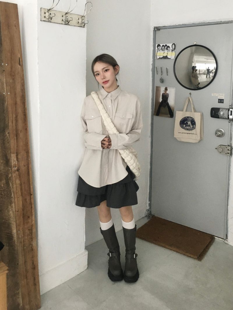 Mute Unbalanced Layered Skirt (3c)