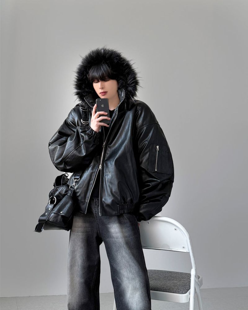 YOURNUS(ユアナス)の「Keysia Fur Leather Jumper(Jackets/Outerwear)」