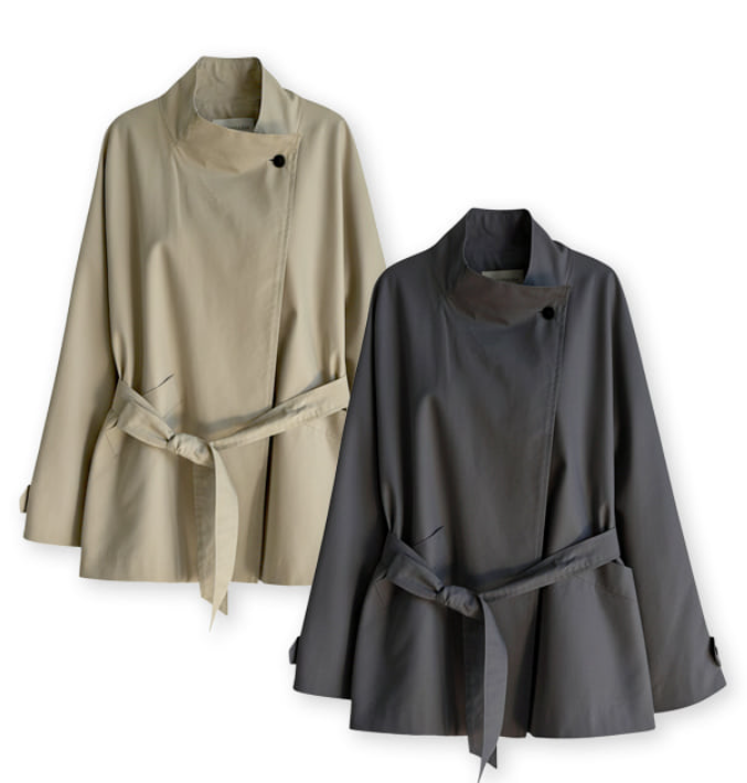 Elles Belted Half Trench Coat / 2 colors
