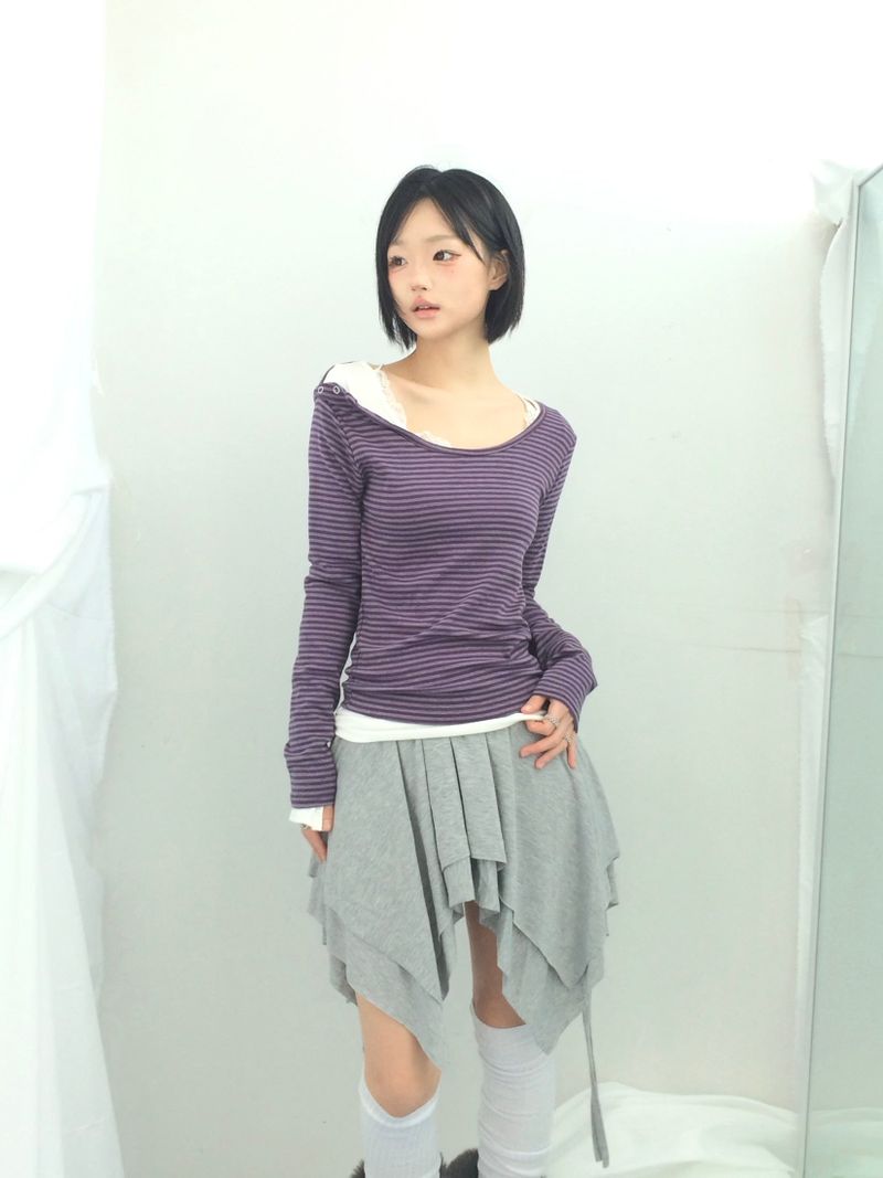 ribbonline wave skirt