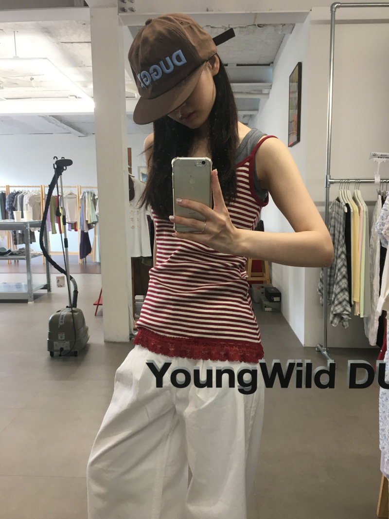 Som Striped Lace Sleeveless (4color)
