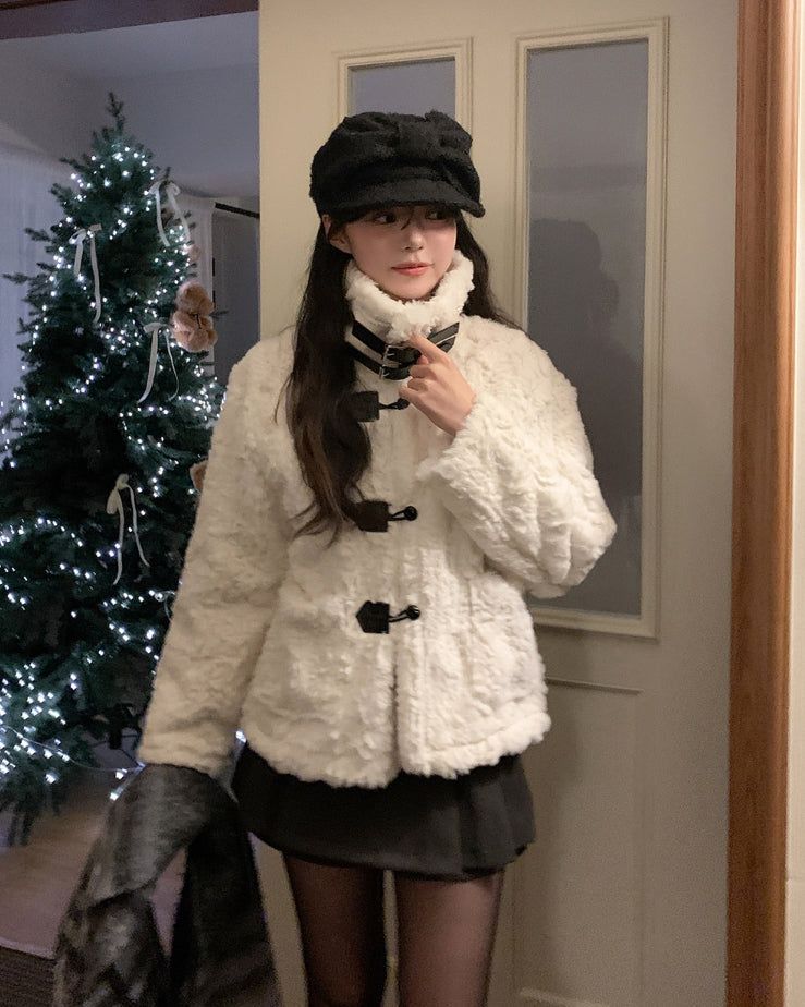 Mellie Leather Double Buckle Fur Mustang