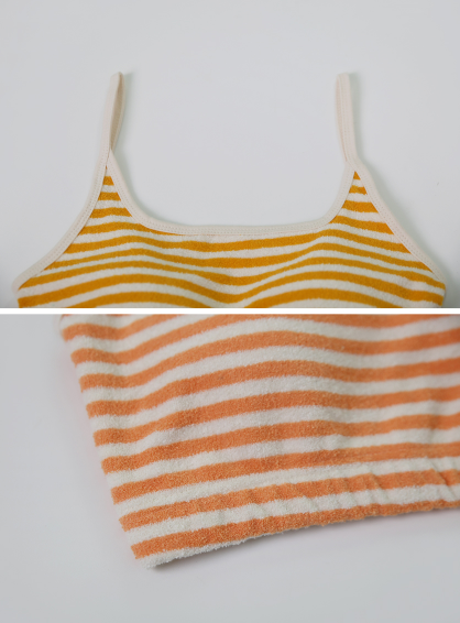 Striped Towel Bra Swim Top (6color)