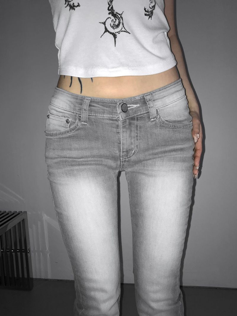 0459 cool grey washing jeans