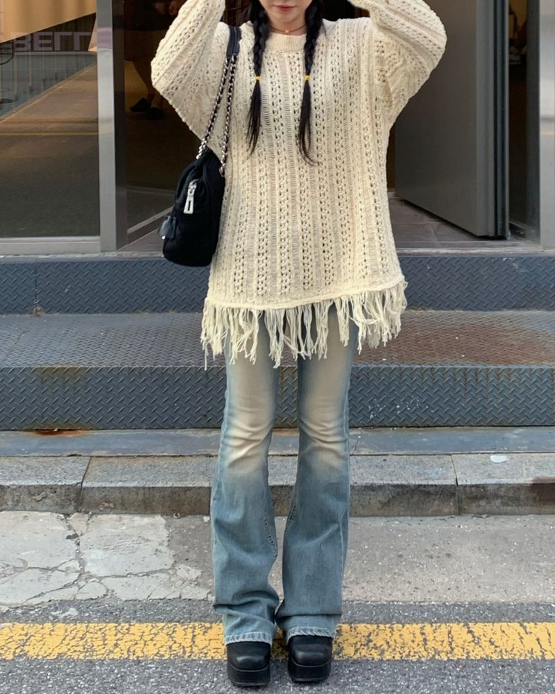 Spot low denim boots cut pants