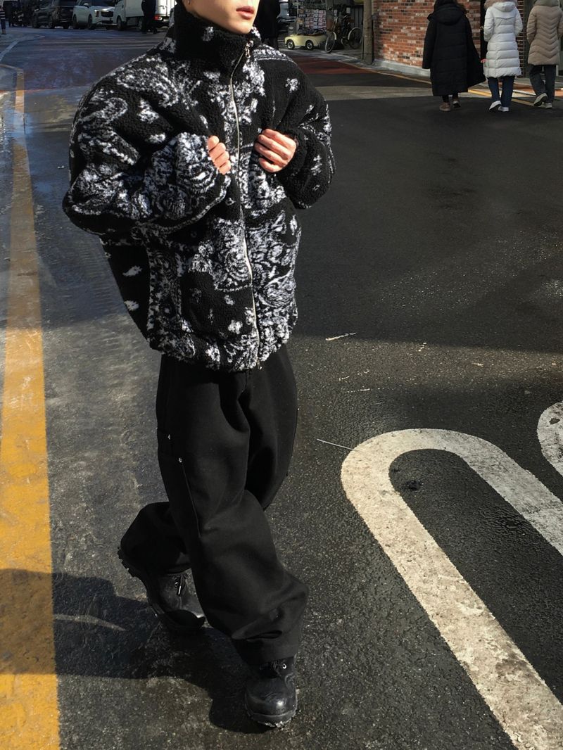 Paisley Quilted Over Fleece Zip-Up 2C