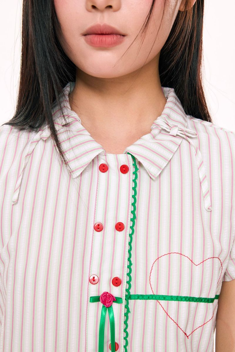 Lub-Dub Button Up Baby Shirt (Cream)