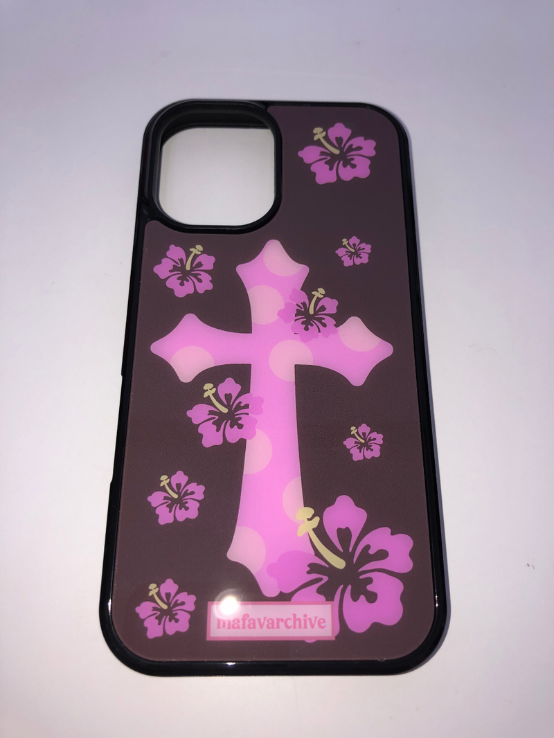 MAFAVARCHIVE(マイフェイブアーカイブ)の「gal cross brown glass case(Smartphone Accessories)」