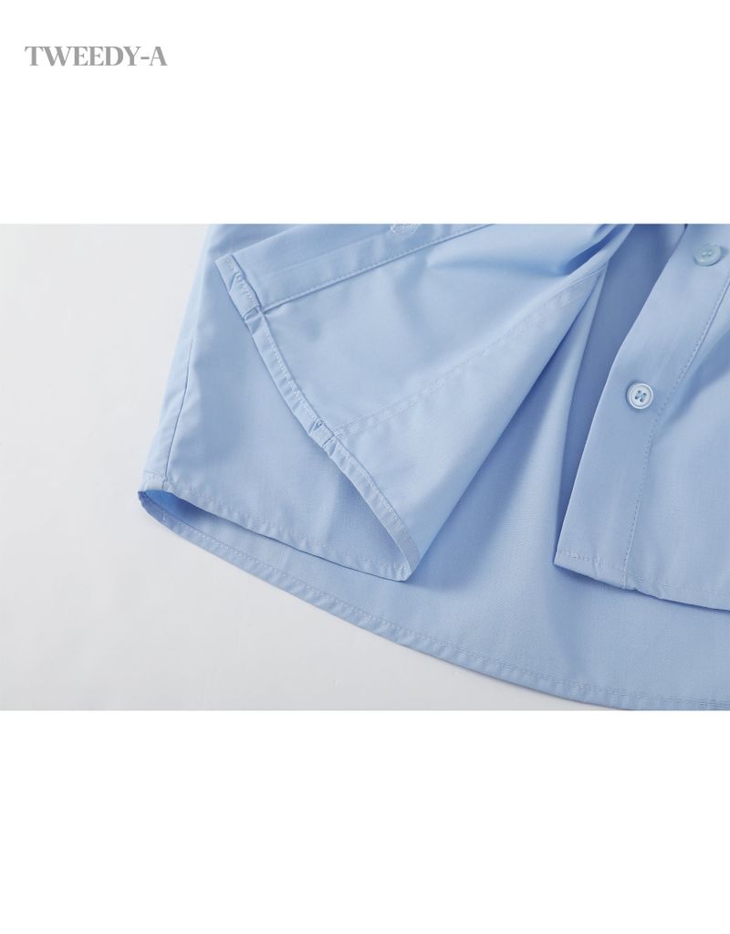 Basic Oxford Tie Shirt BLUE