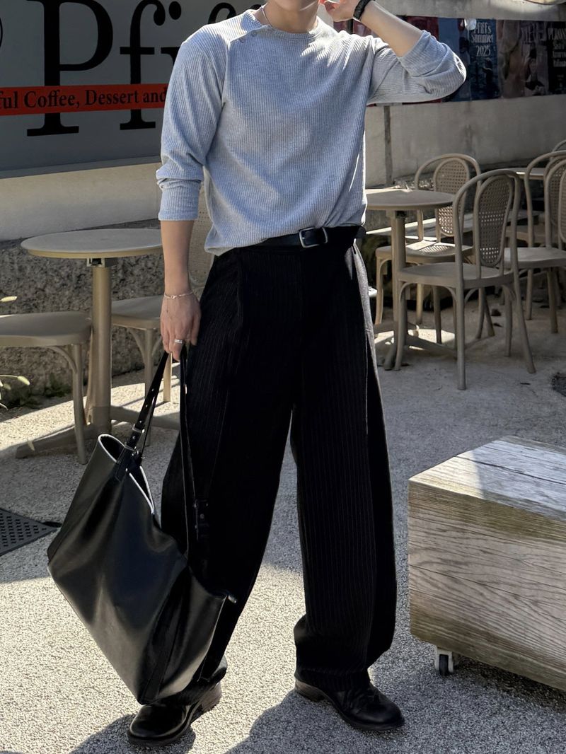 Dart pin stripe slacks