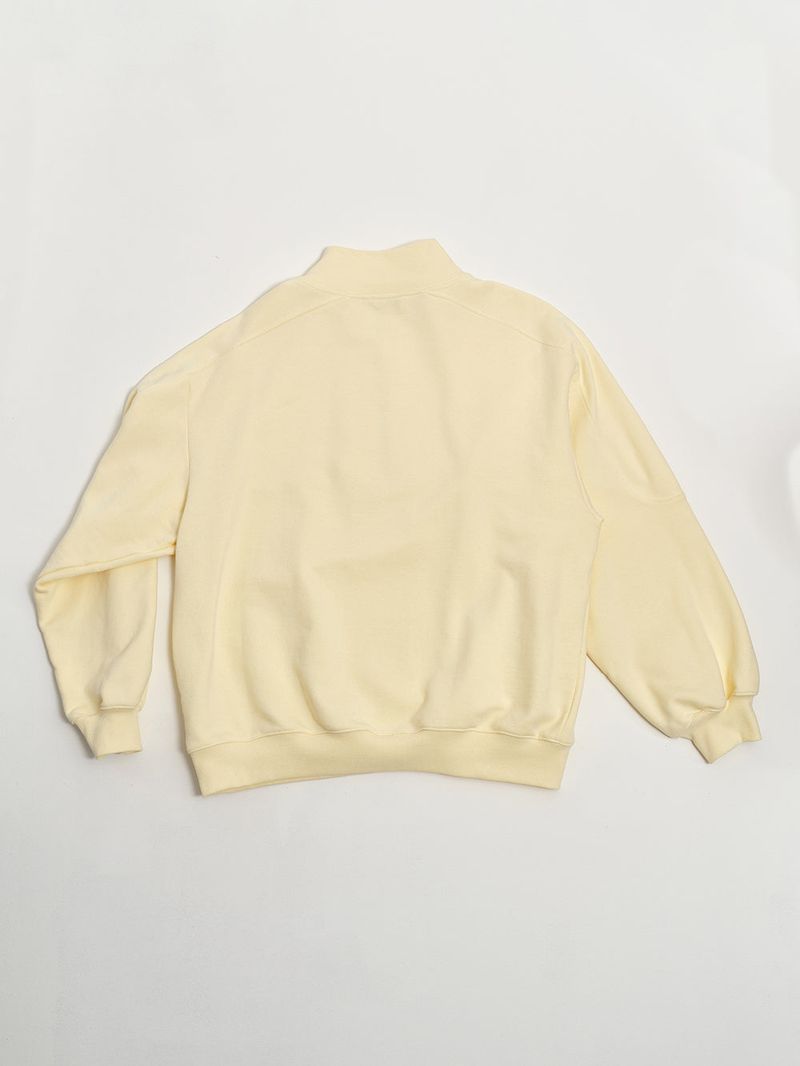 HALF ZIP SWEAT SHIRT PALE YELLOW