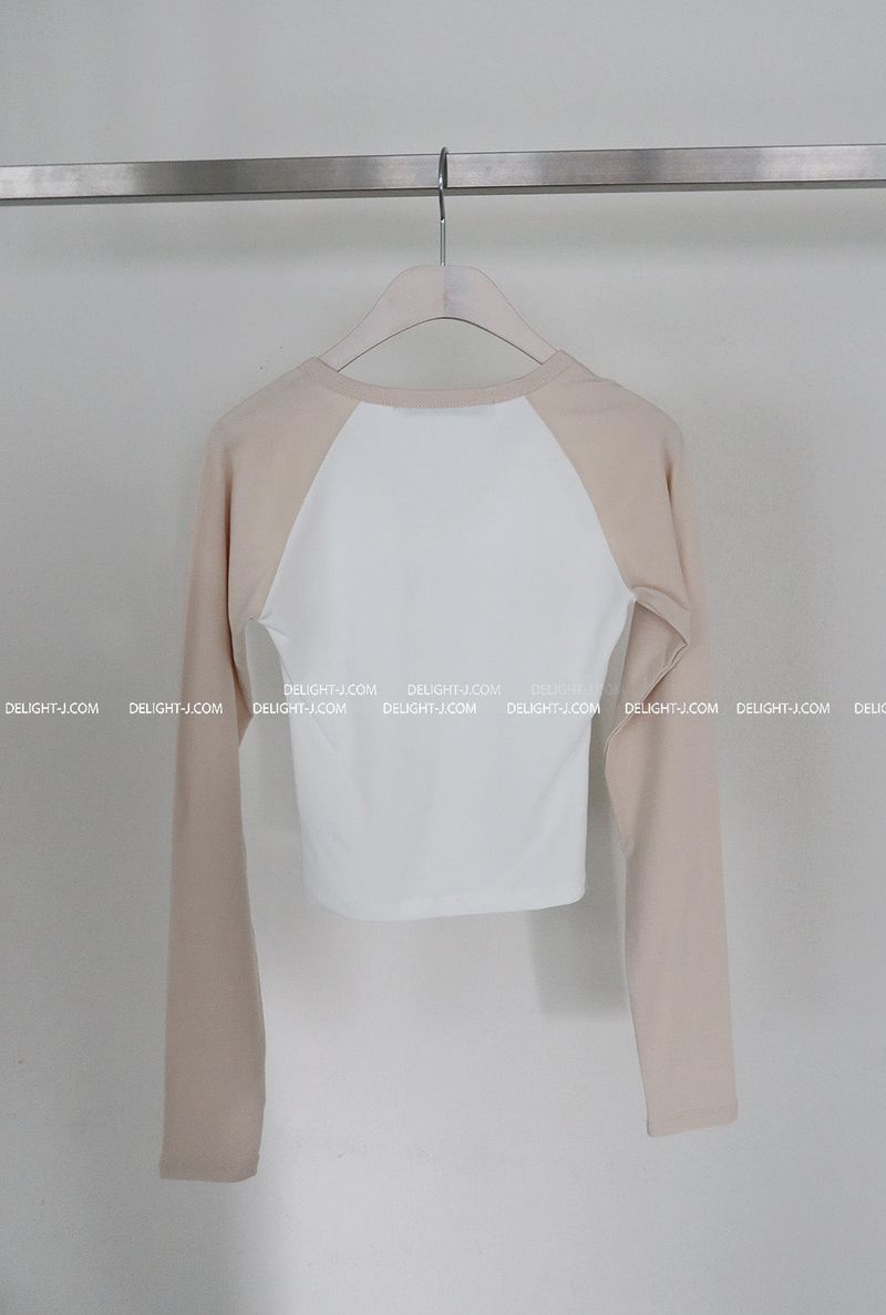 Rose Patch Color Raglan T-shirt