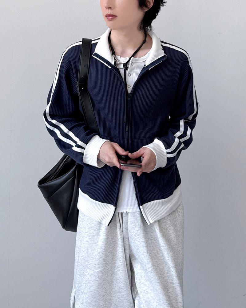 Moyz Waffle Track Zip-Up