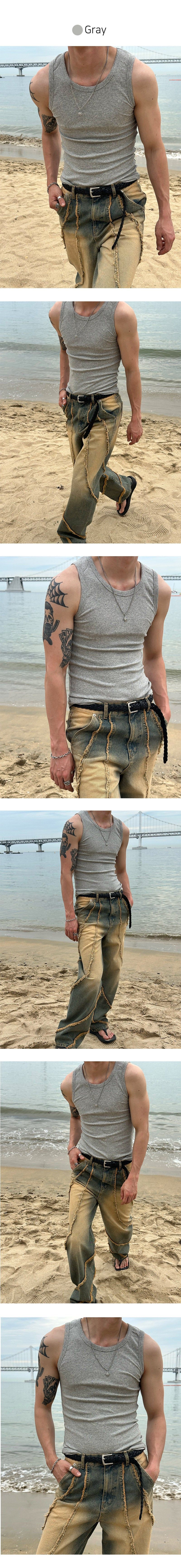 [MUSCLE FIT] Golgi basic fitting sleeveless