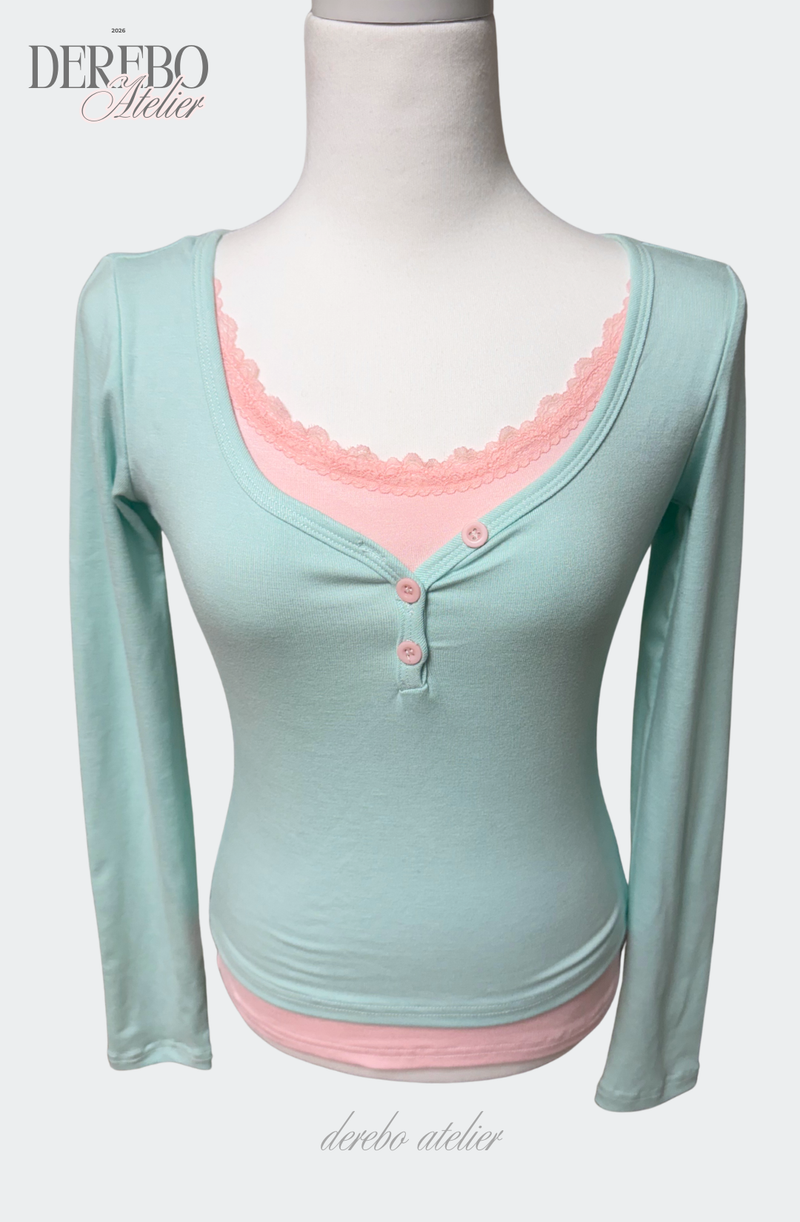 Mint pink layered t-shirt