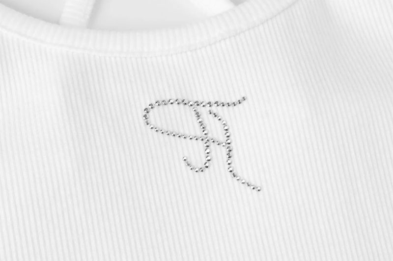 【即日発送】Jewel cross back tank top - white  