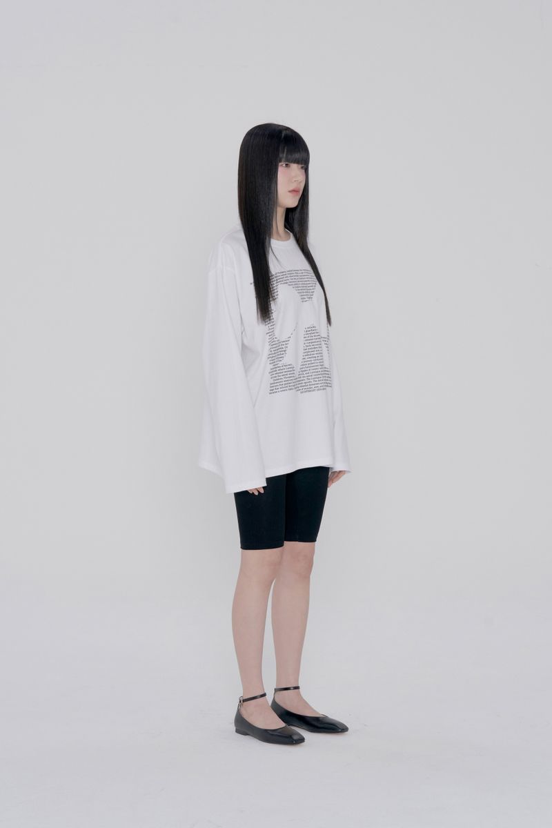 CLASSIC RIBBON SHADOW LONG SLEEVE - WHITE