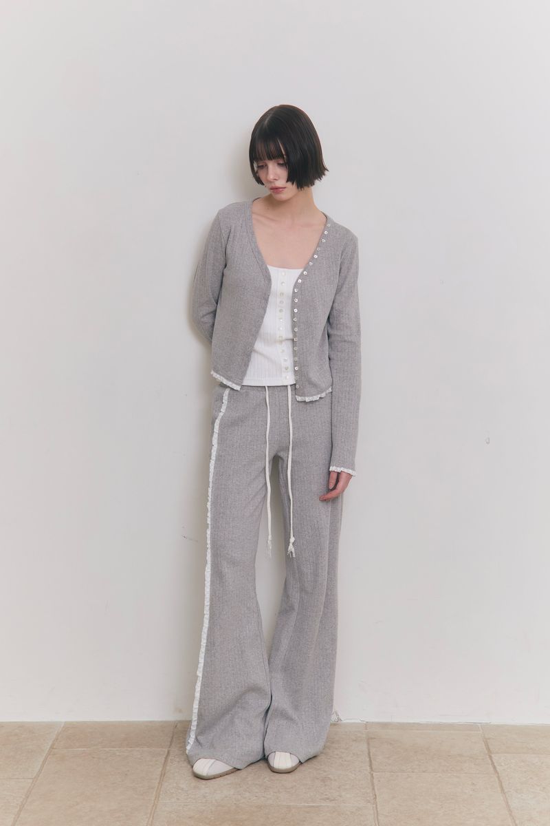 Sweet Dreams Lace Flare Pants (Gray)