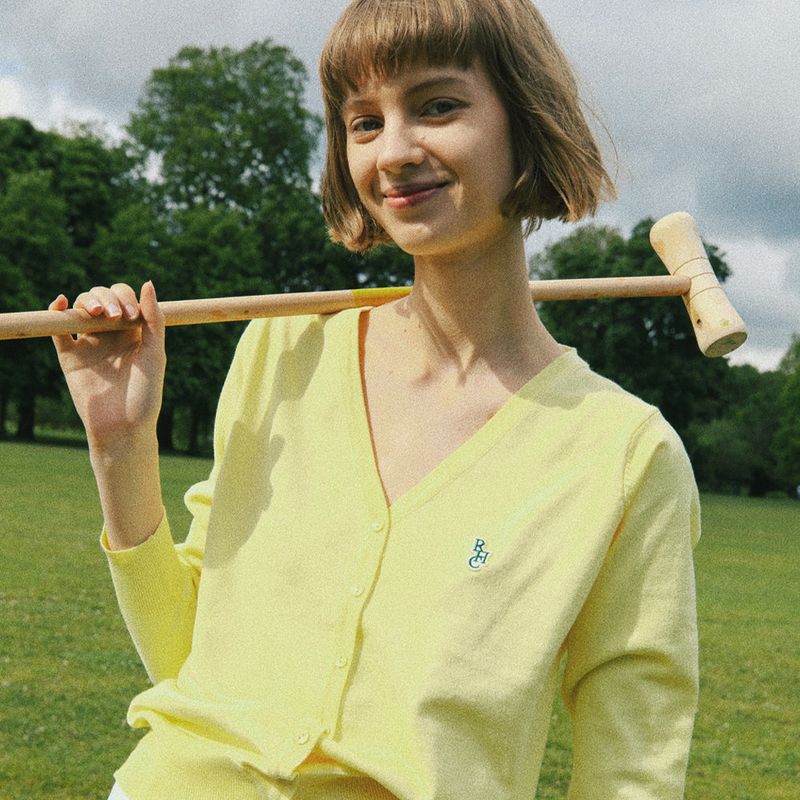 RCH mark Cardigan lemon yellow