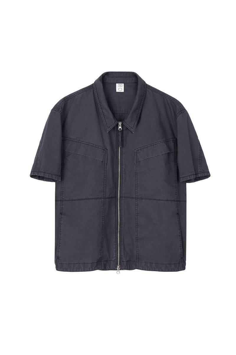 CHOWOO（チョウ）の「Vintage Washed Flap Pockets Work Shacket (Washed Charcoal)（Jackets/Outerwear）」