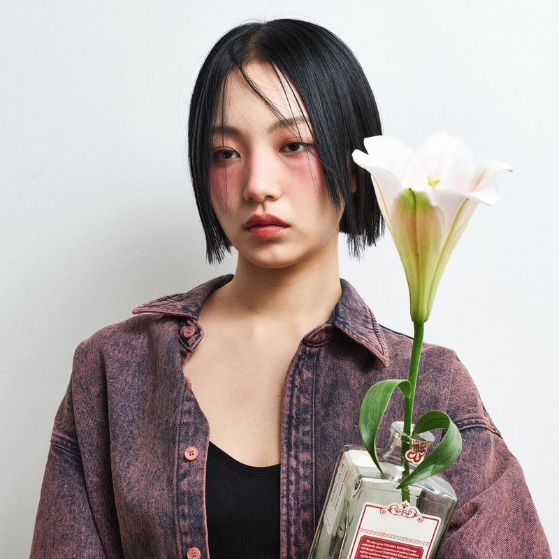 OVERSIZED WINE DENIM SHIRT