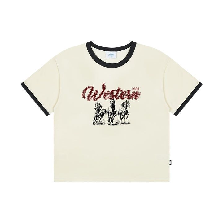 WESTERN HORSE Cool Cotton Crop Ringer Short Sleeve (SRCSTD-0271)
