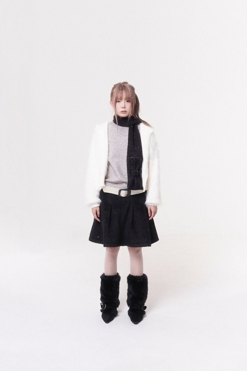 Mini ribbon muffler_black