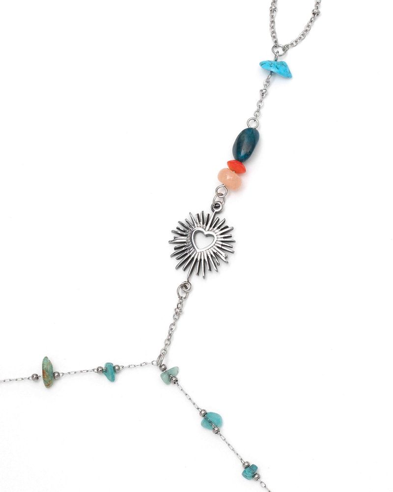Chain Link Ring Bracelet - Heart _ BLUE