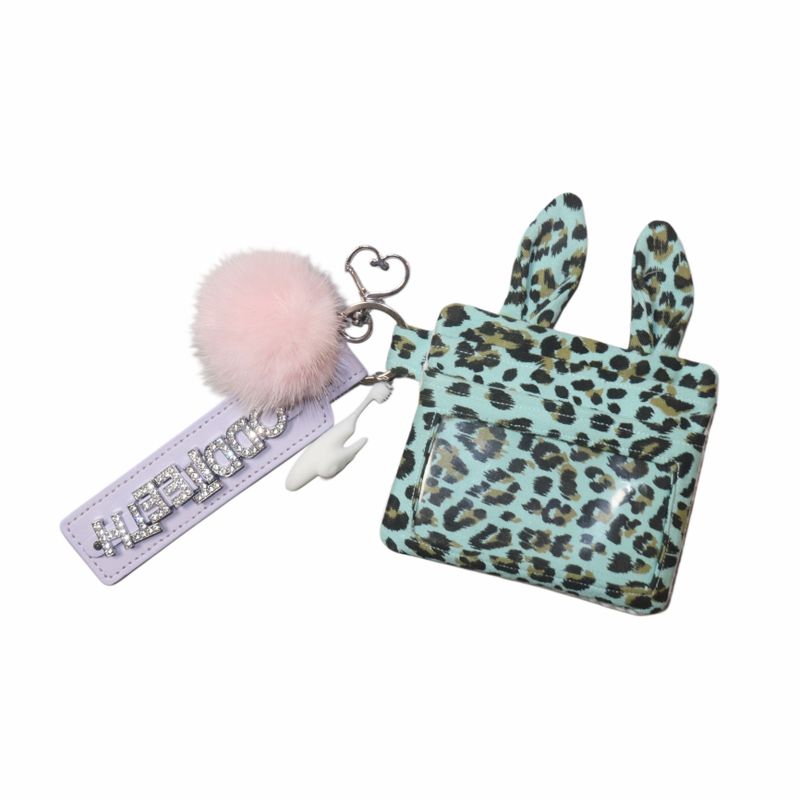 Brush Girl Leopard Wallet (MINT BUNNY)