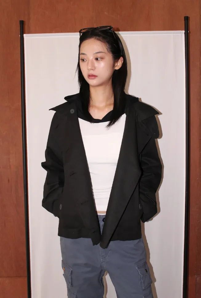 HIGH-NECK BUTTON JACKET