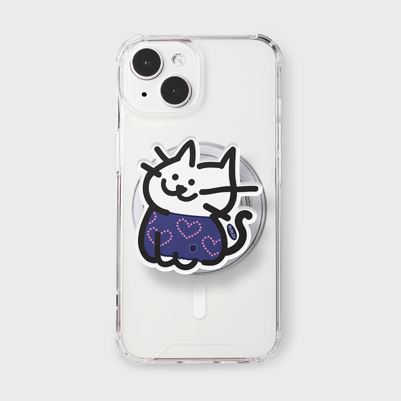 デニムキャットmagsafeスマホグリップ
