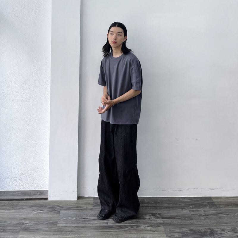 Ink Black Draped Trousers